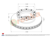Диск гальмівний Frenka MAN, BPW, DAF, MERITOR OEM: 82508030041 - фото 3