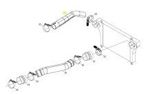 Патрубок інтеркулера FOTON S120. 1108, 1128, (62x75mm. L-630mm.) OEM: L1119012096A0 - фото 3