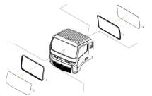 Лобове скло Foton Auman BJ1186, BJ1226; BJ5186; BJ1166 OEM: M4521010100A0