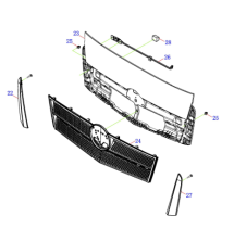 Решітка радіатора FOTON AUMAN 1186; 1126; 1161; 5070; 1072; OEM: M4531010100A0